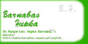 barnabas hupka business card